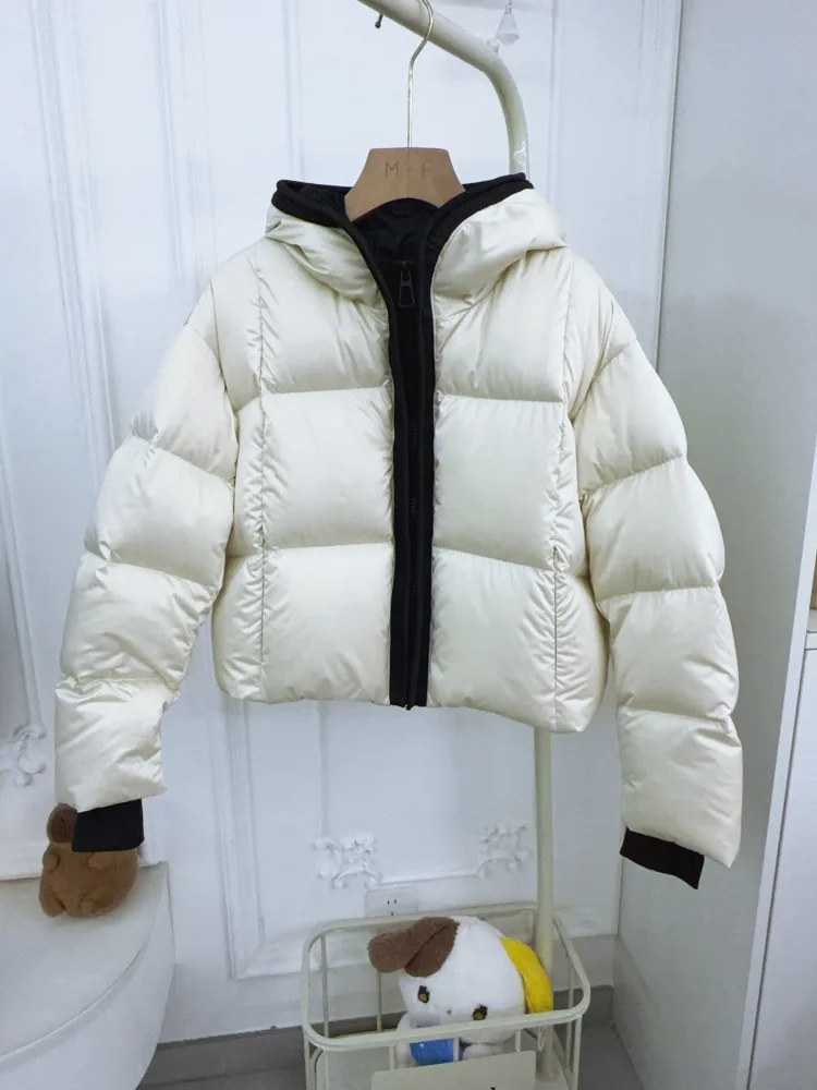 

Модная укороченная женская куртка с капюшоном, утепленная, теплая, хлопковая, в стиле «хлеб», верхняя одежда, корейская версия, для повседневной носки