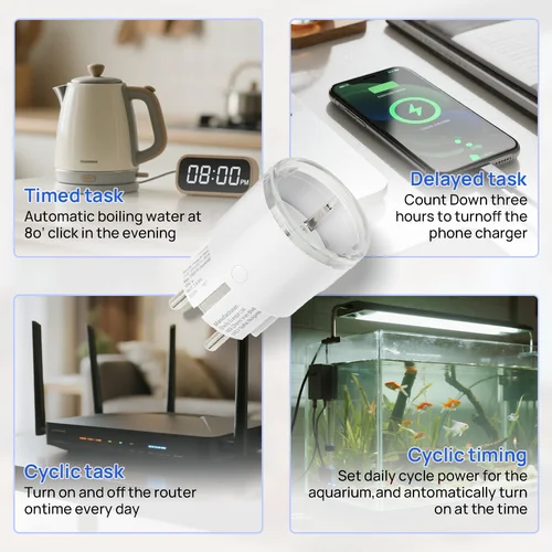 Imagen 2 del producto Shelly Plug S MTR Gen3 Certificado Matter Compatible Inteligente Con Monitoreo De Energía Indicación LED Multicolor Conectividad Bluetooth