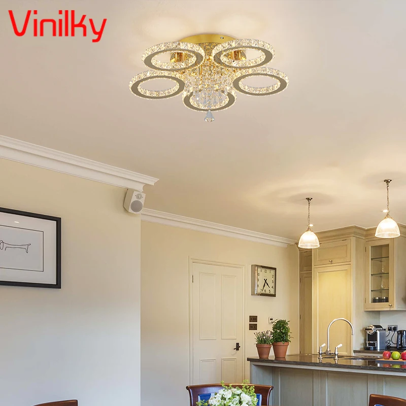 

Crystal K9 Modern Ceiling Lamp Smart APP RC Luxury Crystal Chandelier Home Decor Appliance Fixture Living Dining Room Lighting