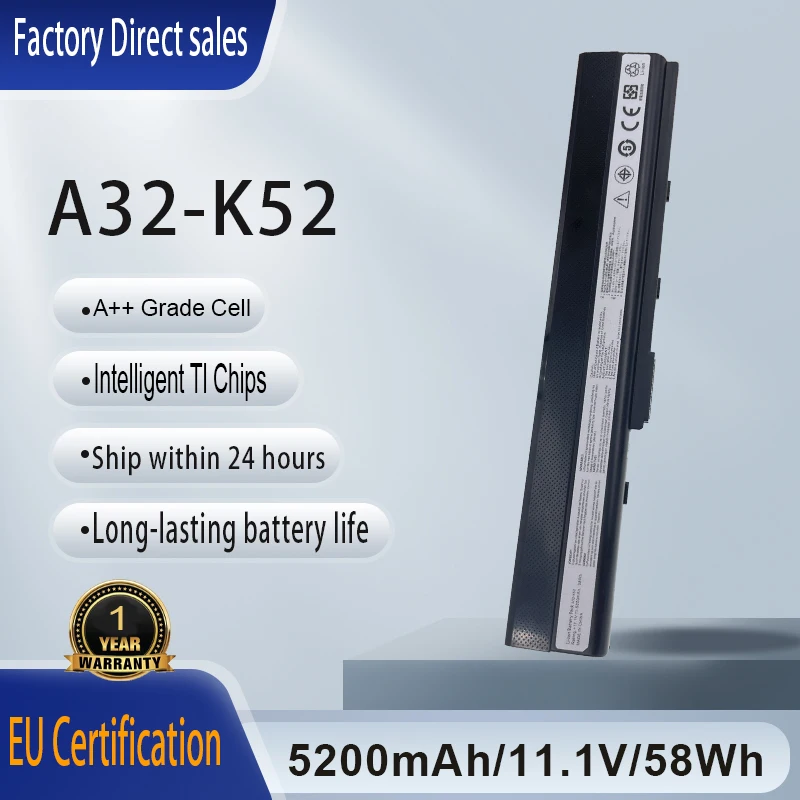 New Laptop Battery A32-K52 For ASUS K52DE K52DE-EX064V K52F-B1 K52F-BBR5 A52F A52J K52F X52N X52J A31-K52 A41-K52 K42JK A42-K52
