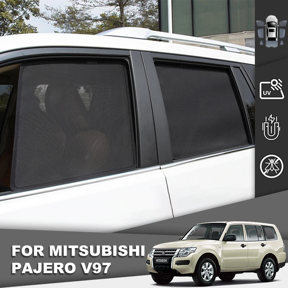 

For Mitsubishi Pajero Monter MK4 2006-2021 Magnetic Car SunShade Front Windshield Curtain Rear Side Baby Window Sun shade Visor