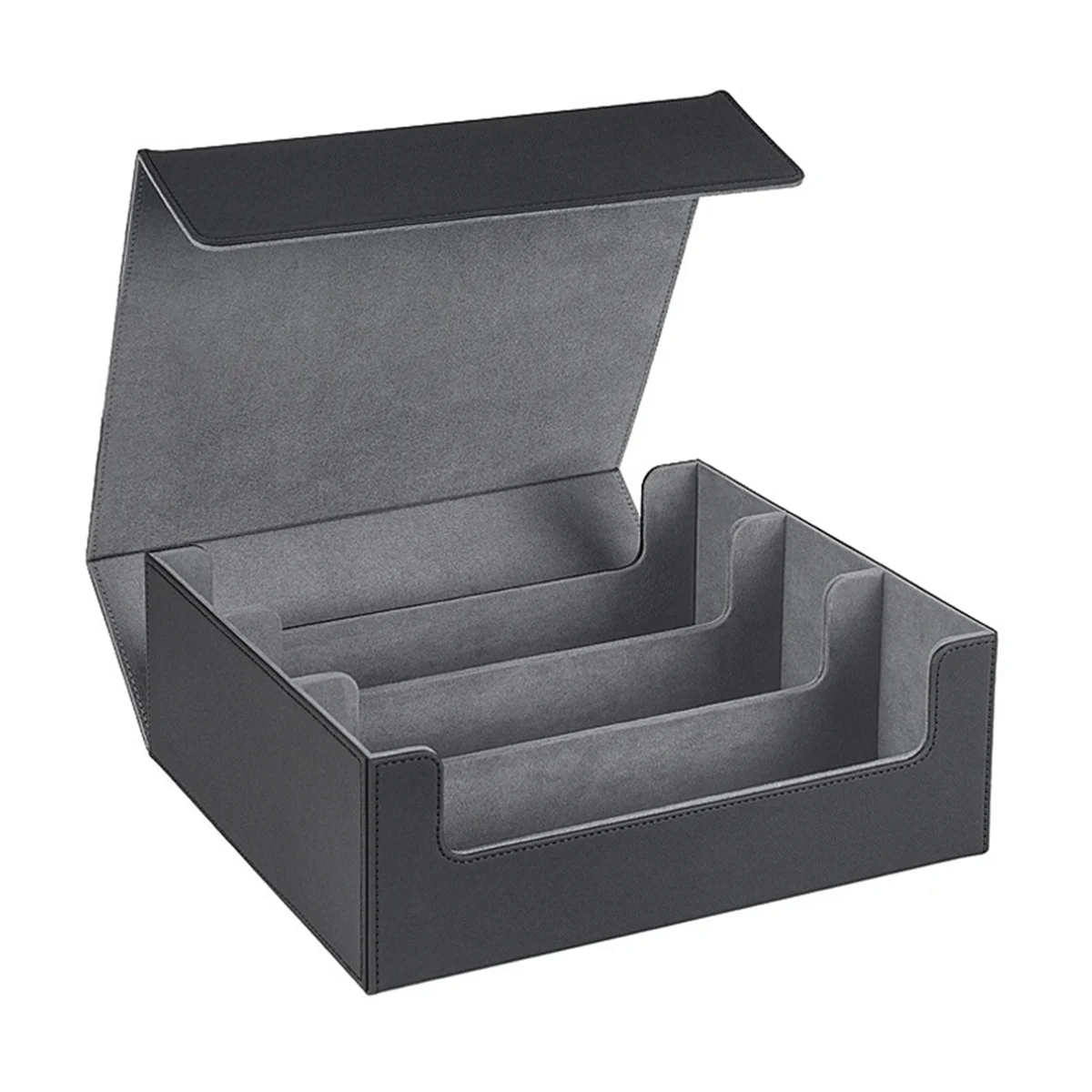 

AAM-Card Storage Box for Trading Cards, 1800+ PU Card Deck Case,Magnetic Closure Card Box for Magnetic Game Cards Black