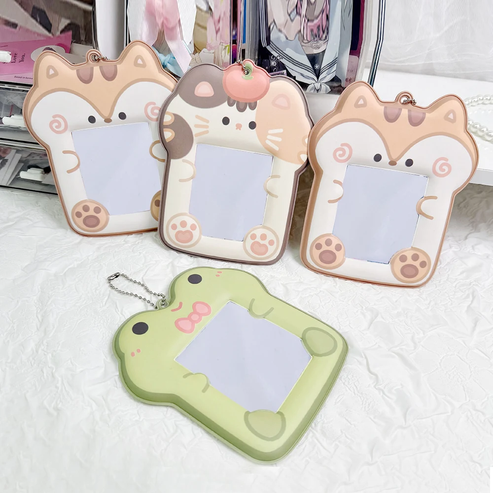 Creative 3 Inch Cute Animal Card Holder Photocards Protector Girl PVC  Bag Pendant Key Chain Photo Sleeves Lovely Soft Cartoon