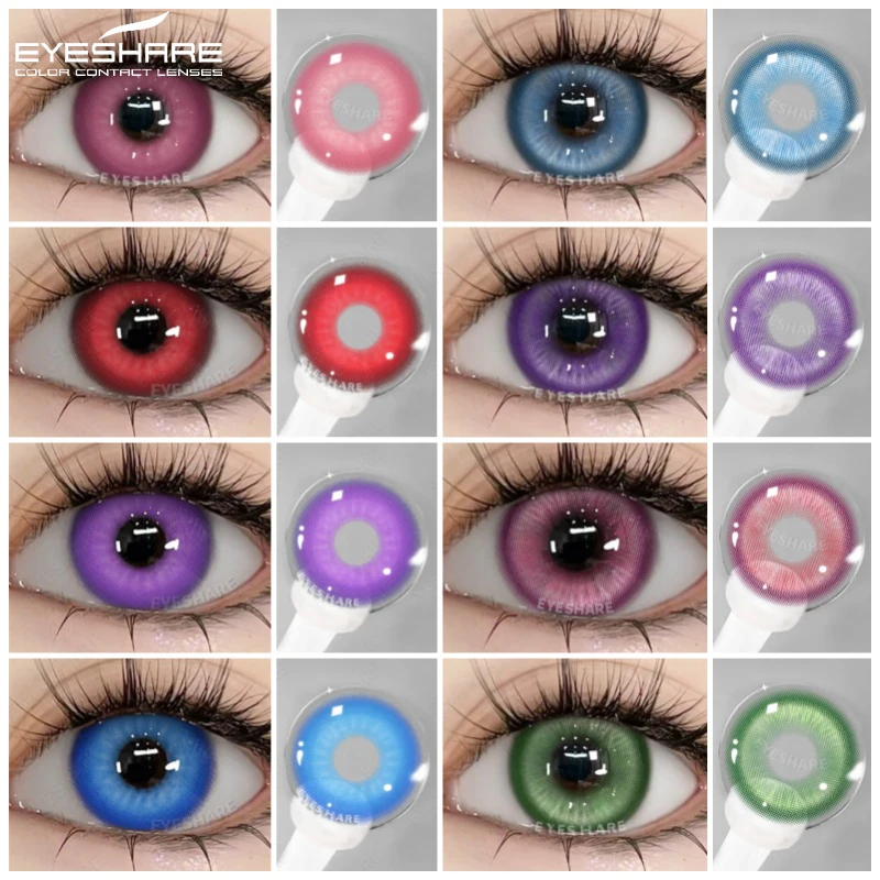 EYESHARE Farbige Kontaktlinsen für Augen 1 Paar Anime Cosplay Kontakt-Augenlinsen Rosa Linsen Schönheit Make-up Rote Farbe Augenlinse