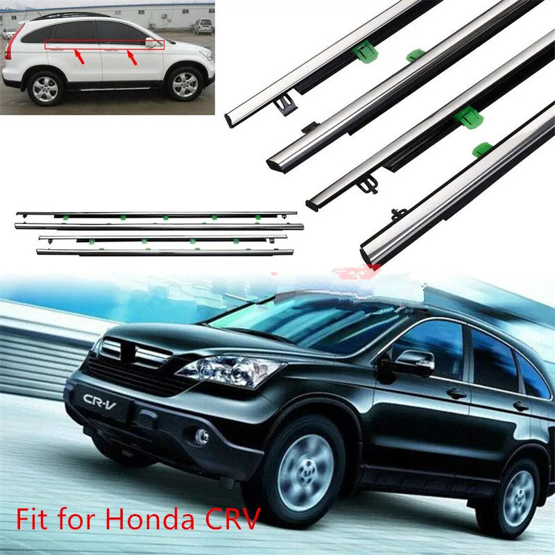 

For Honda CR-V CRV 2007-2011/ 2012-2015/2017-2021 Car Window Moulding Trim Weatherstrips Seal 4pcs