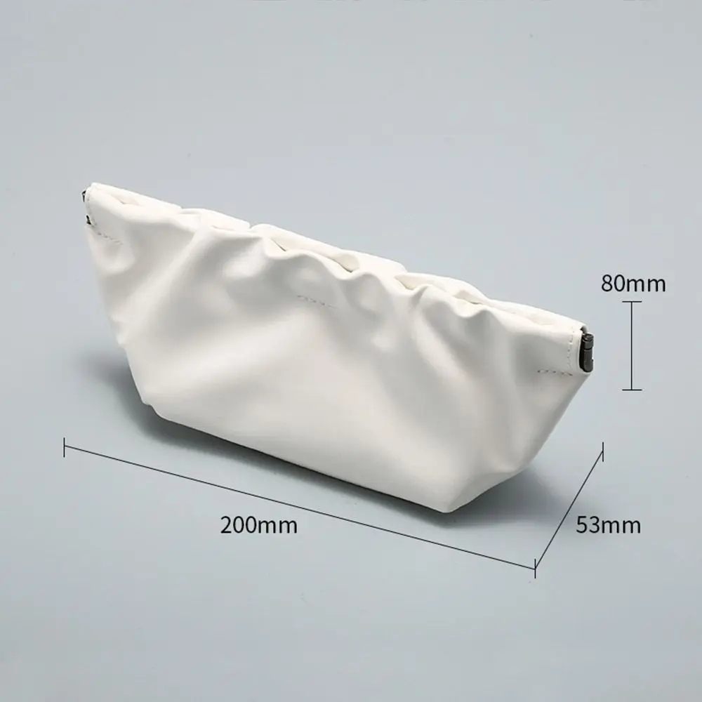 حقيبة نظارات سحابة كورية بسيطة أنيقة من جلد البولي يوريثان حقيبة واقية مقاومة للماء حقيبة تخزين النظارات الشمسية الناعمة حقيبة النقود المعدنية #6