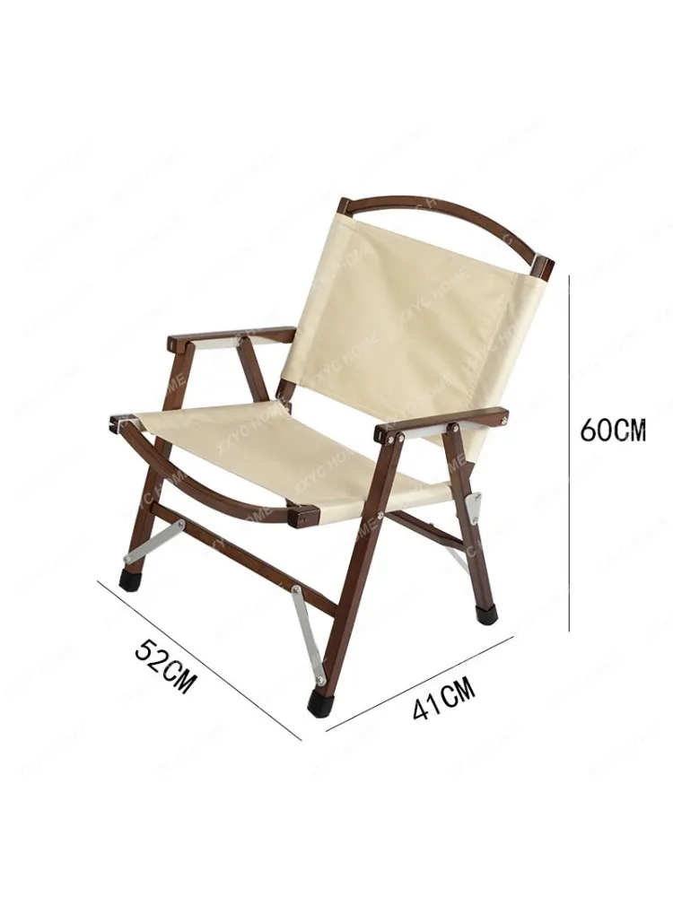 Kermit Chair Beach Aluminum Alloy Wood Grain Outdoor Folding Chair Director Chair Camping Chair