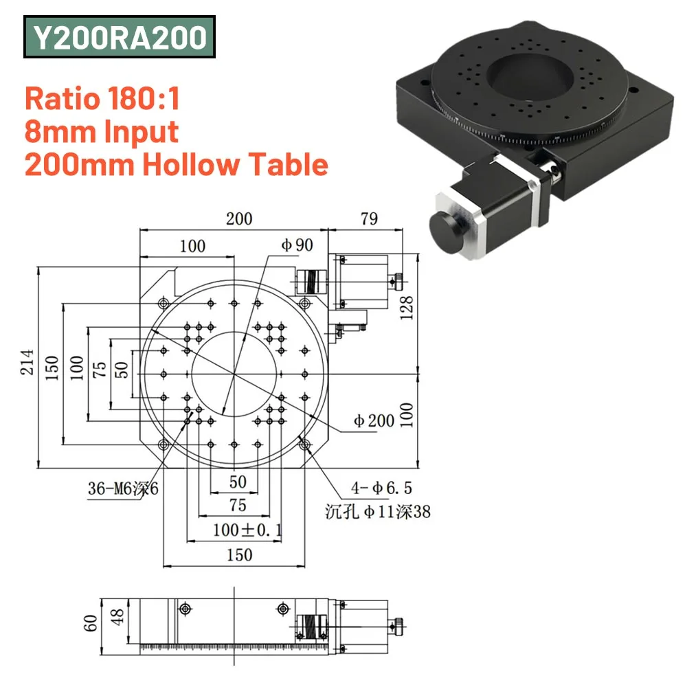 Motorized Turning Table Heavy Load CNC Hollow Rotary Table Electric Rotary Platform Indexing Plate Replace DD Motor Cam Splitter