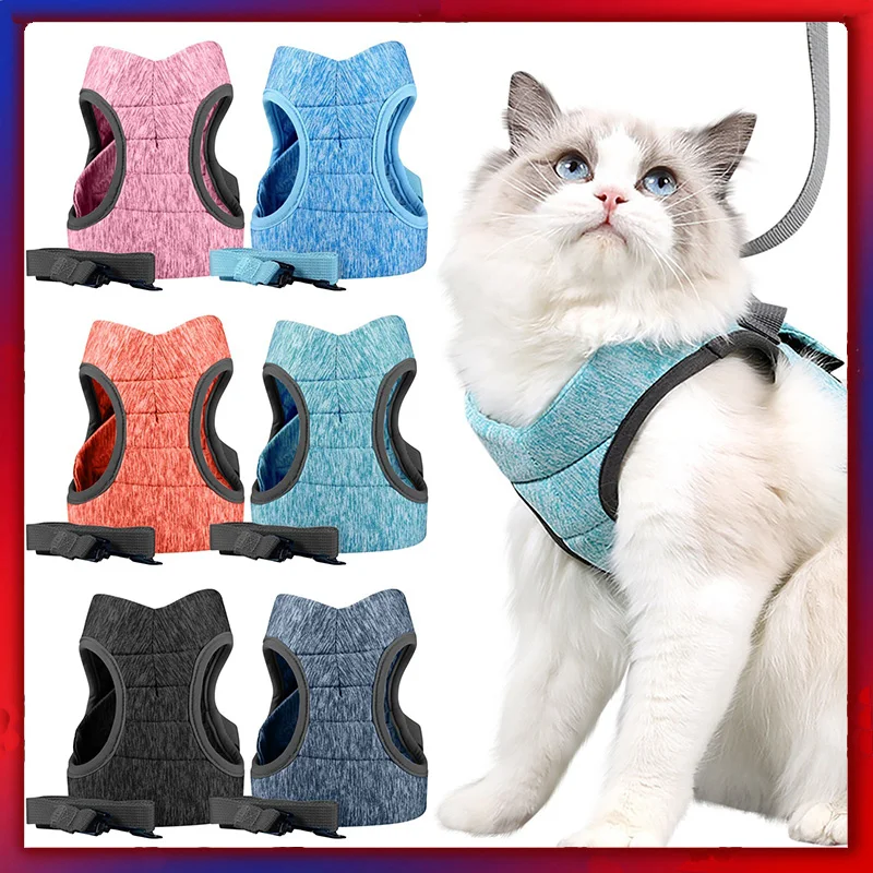 Adjustable Anti-Escape Small Cat Belt Kitten Harness Light Breathable Soft Pet Vest Wiring Harness Traction Belt Cat Accessories