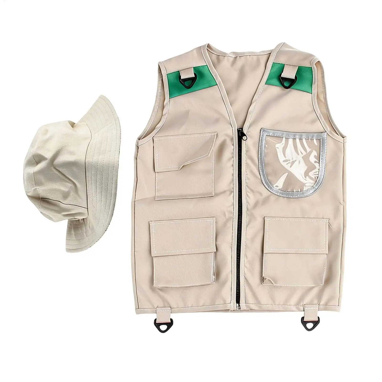 Gilet d'aventure pour enfants, best-seller, avec chapeau, équipement de camping, jeu de rôle, logo imprimé, gilet safari