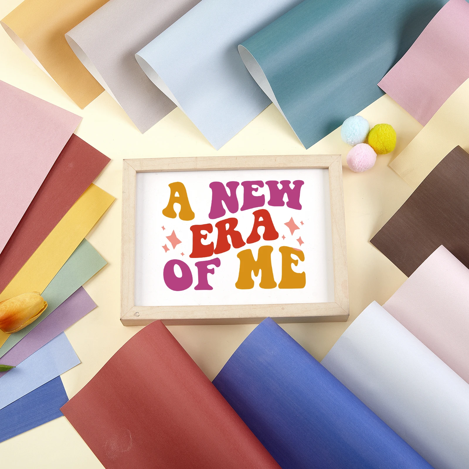 أوراق نقل الحبر التسامي بلون واحد 18 ورقة 12 بوصة × 10 بوصة أوراق نقل ورق التسامي الوردي/الأصفر/الأخضر للأكواب #6