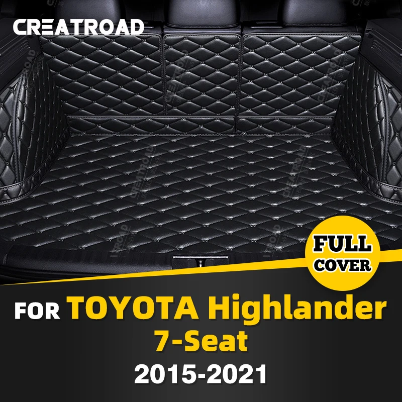 Full Coverage Trunk Mat For Toyota Highlander 7-Seat 2015-2021 20 19 18 17 16 Car Boot Cover Pad Interior Protector Accessories