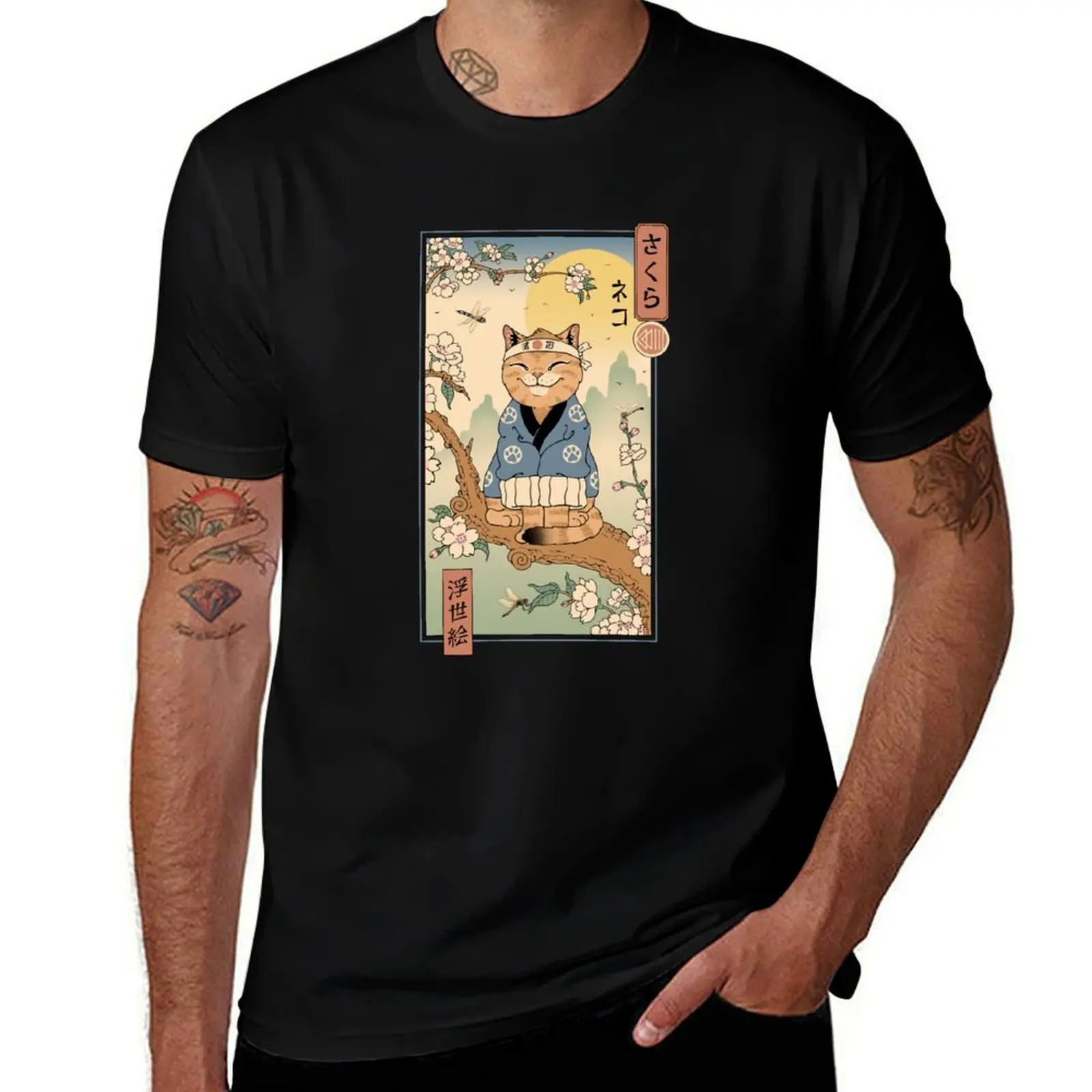 

Meowster in Sakura Branch T-Shirt t shirts for man pack cotton man t shirt luxury