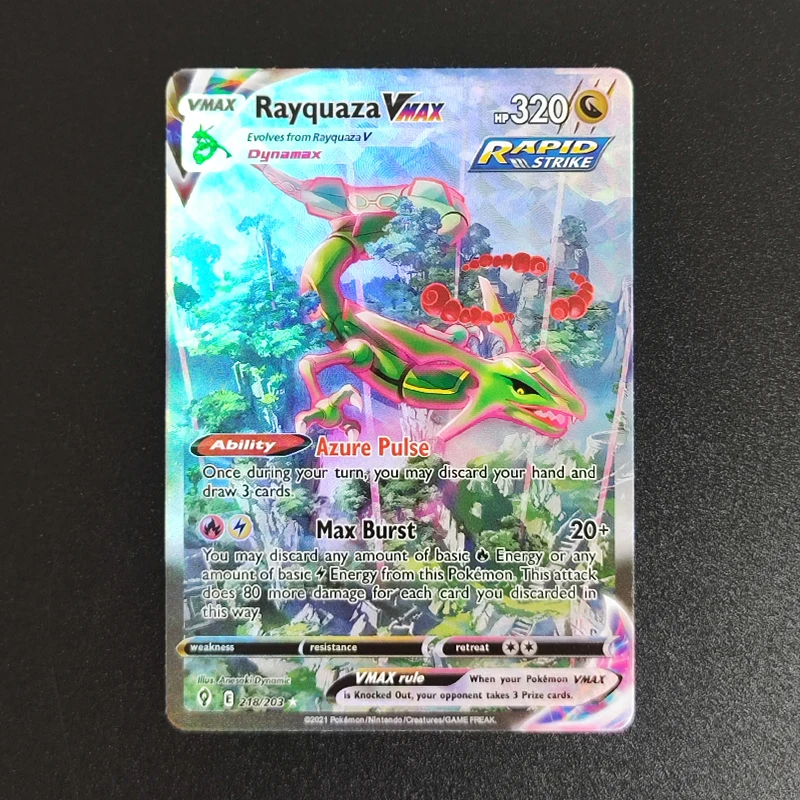 Pokemon-Karte PTCG Foil Proxy Englisch Gengari Rayquaza Vmax Giratian Lugia V Mew Latias Latios EX Sammlerstücke Sammelkartenspiel