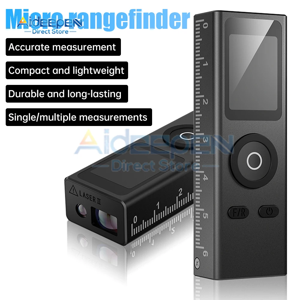 Mini Laser Rangefinder Digital Tape Measure Laser Ruler USB Charge Aluminum Alloy Fuselage Measuring Distance: 30 Meter