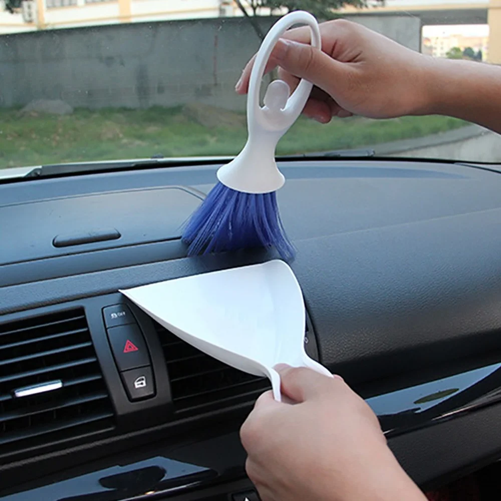 

Car Clean Brush Mini Broom Dustpan Set for Air Conditioner Vent Slit Brush Dusting Blind Keyboard Cleaning Brush Car Clean Tools