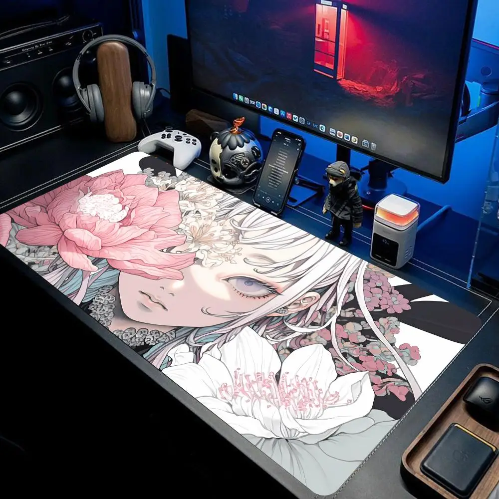 

Japanese Fusion-style Geisha Mouse Pad large keyboard mouse desk pad non-slip rubber gaming mouse pad laptop mouse carpet