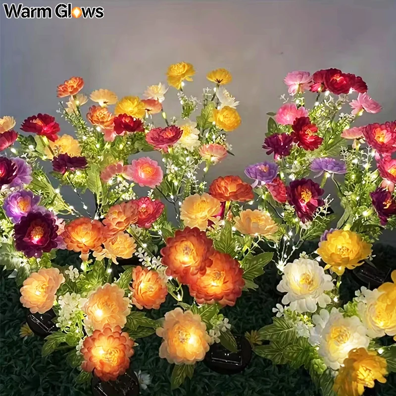 Solar Lotus Lawn Lamp, Waterproof Outdoor Garden Stake Light, Party Decoration For Yard, Flower Bed, Wedding, Mother's Day Gift