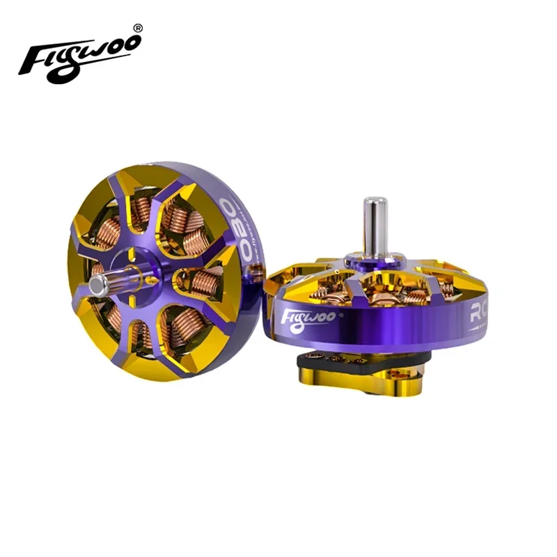 محرك Flywoo ROBO 1002 19800KV / 23500KV Fpv ذهبي/أرجواني (الإصدار الجديد)