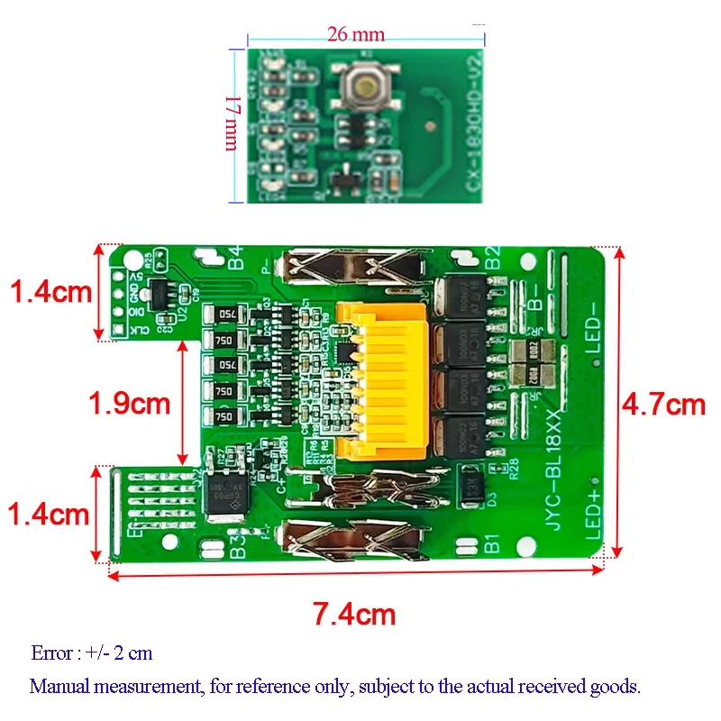 Transparentes Lithium-Batterie-Gehäuse-Kit BSM Balance Charge PCB Board DIY für Makita Akkus BL1830 Gehäuse 10*18650 Hüllen – Detail 5