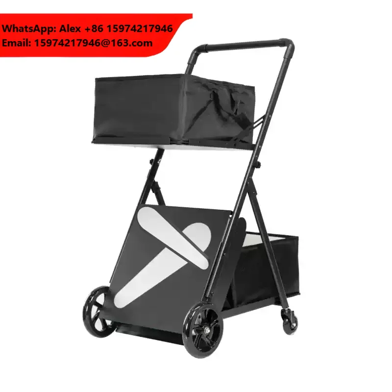 High Quality Portable Folding Tennis Cart Aluminum Alloy Oxford Cloth Convenient Portable Tennis Training Equipment