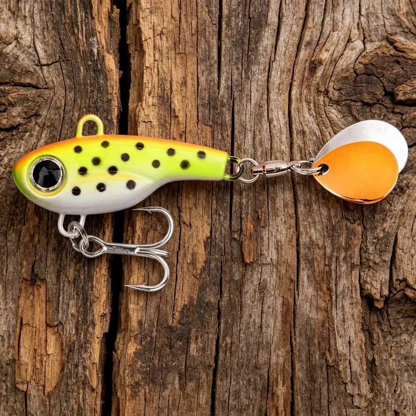 1 stücke Spinner Köder Metall VIB Angeln Locken Rotierenden Schwanz Vibration Doppel Pailletten 5g 8g 11g 17g 20g Wobbler Trolling Köder Pesca