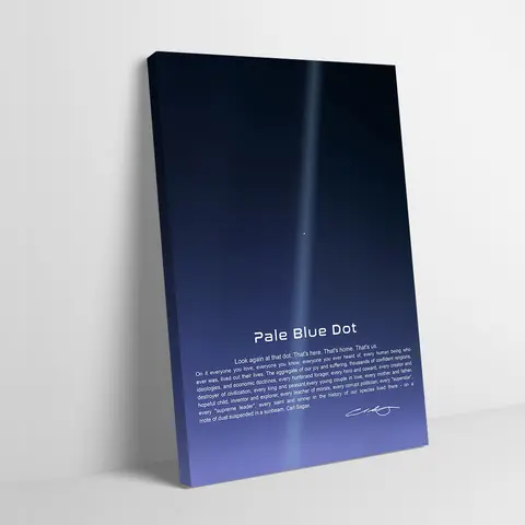 Pale Blue Dot - Carl Sagan Poster Customizable Printed Canvas Painting Wall Art Gift for Home and Decoration Gaming Bedroom Deco