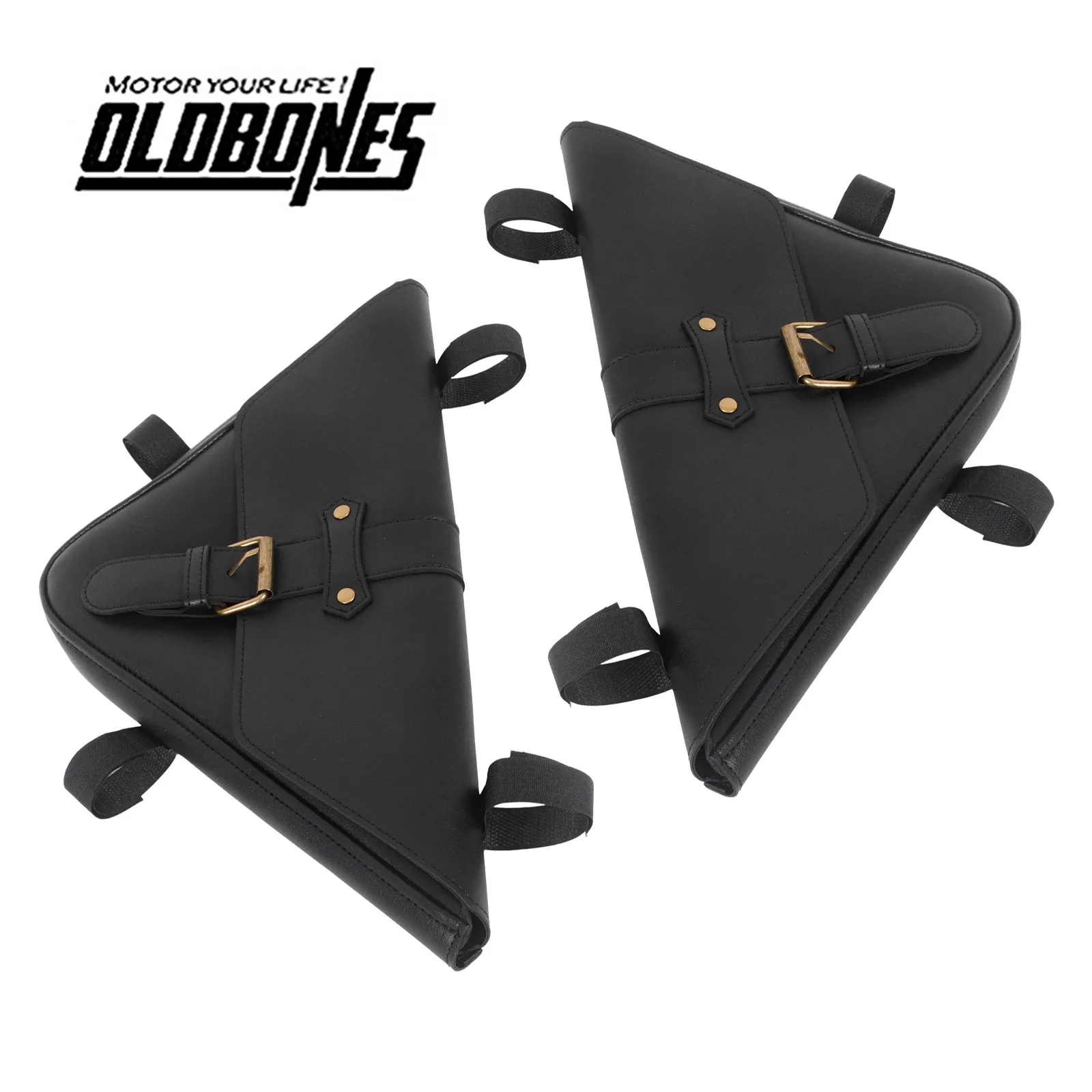 

2PCS Cafe Racer Triangle SaddleBag Side Bags Storage Tool For BMW K-Series K75 K100 K1100