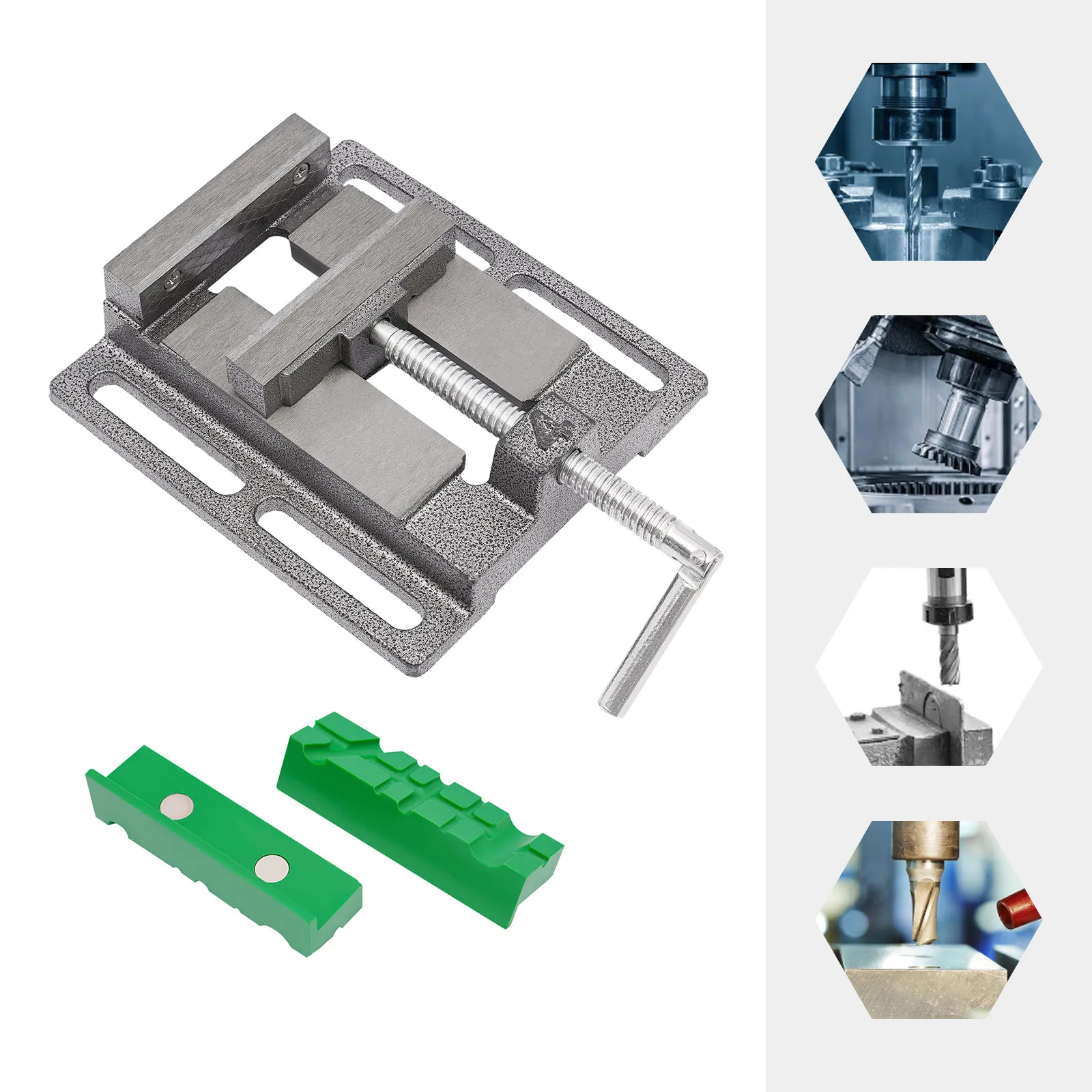 4 Inch Flat-jaw Pliers, Rectangular Tools Drill Press Vise, Electrostatic Spray Molding Drill Vice