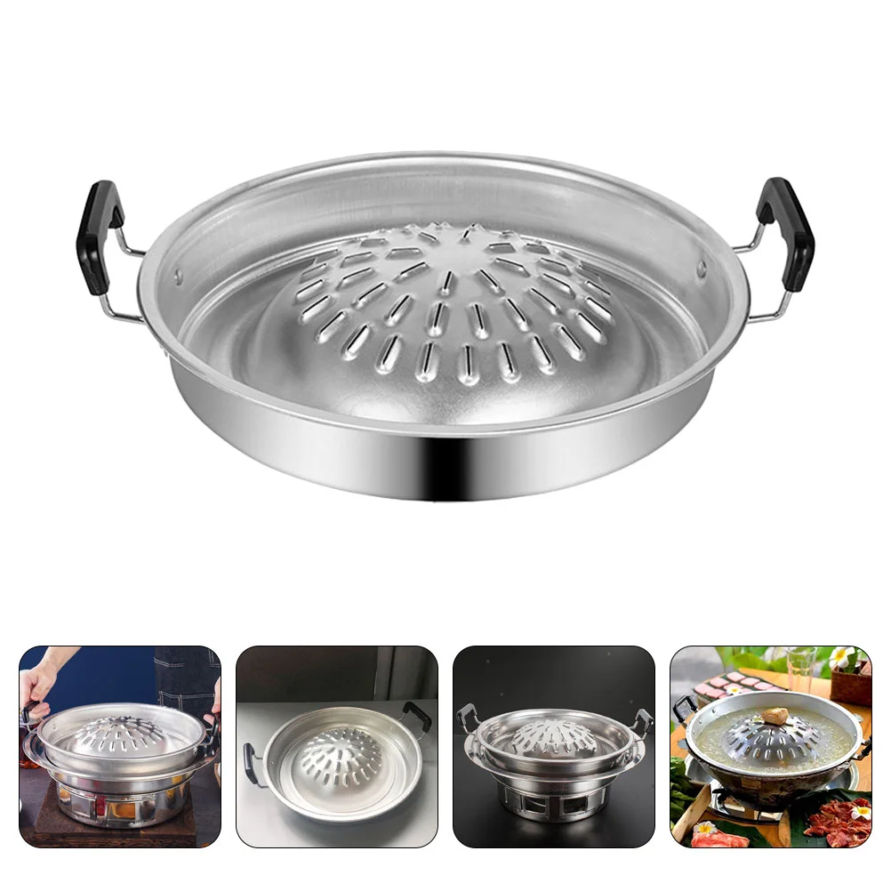 Frying Pan Outdoor BBQ Grill Indoor Skillet Aluminum Portable Multi-function Tray