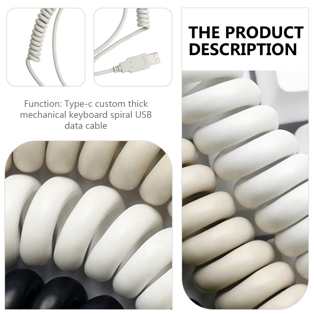 

Keyboard Usb C Cable Coiled Mechanical Spiral Wire Fast Charging Elasticity