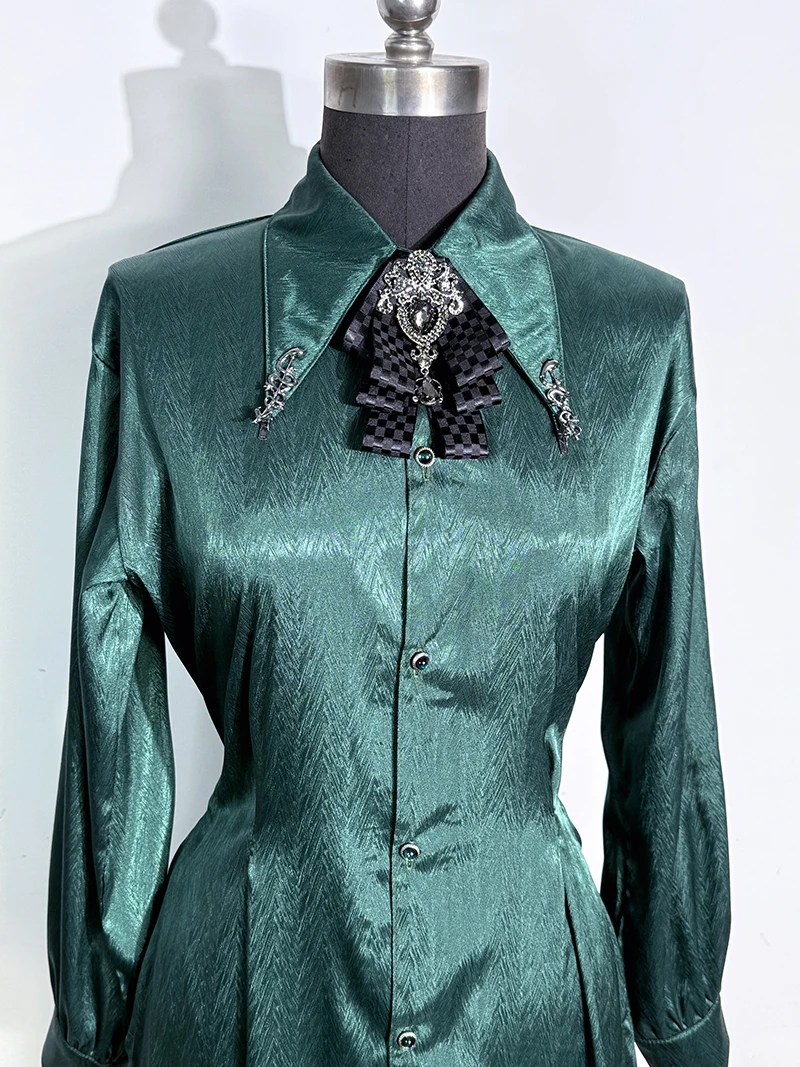 Magic Academy Slytherin House Collar Pin irt Accory ex Gl Cos Netie Casual Sle Color Woven Polyester