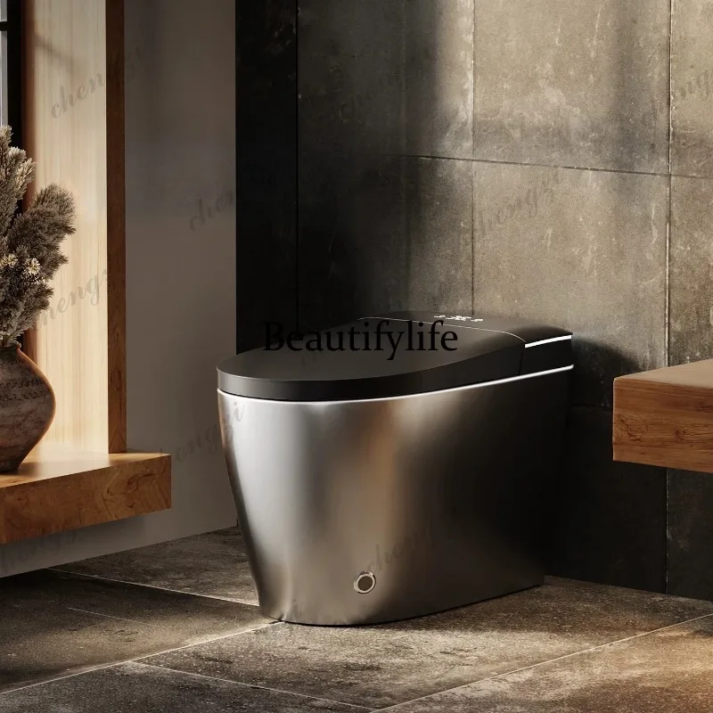 Gun gray smart toilet automatic flip integrated household instant voice siphon toilet