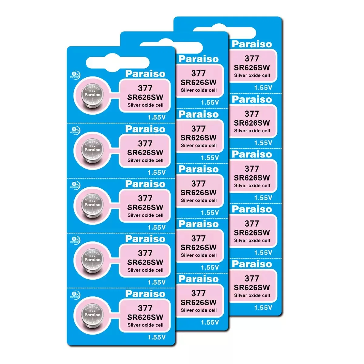 377 SR626SW 1.55V Silver Oxide Button Battery LR626 V377 for Watches Camera Alarm Clock Remote Small Electronic Devices