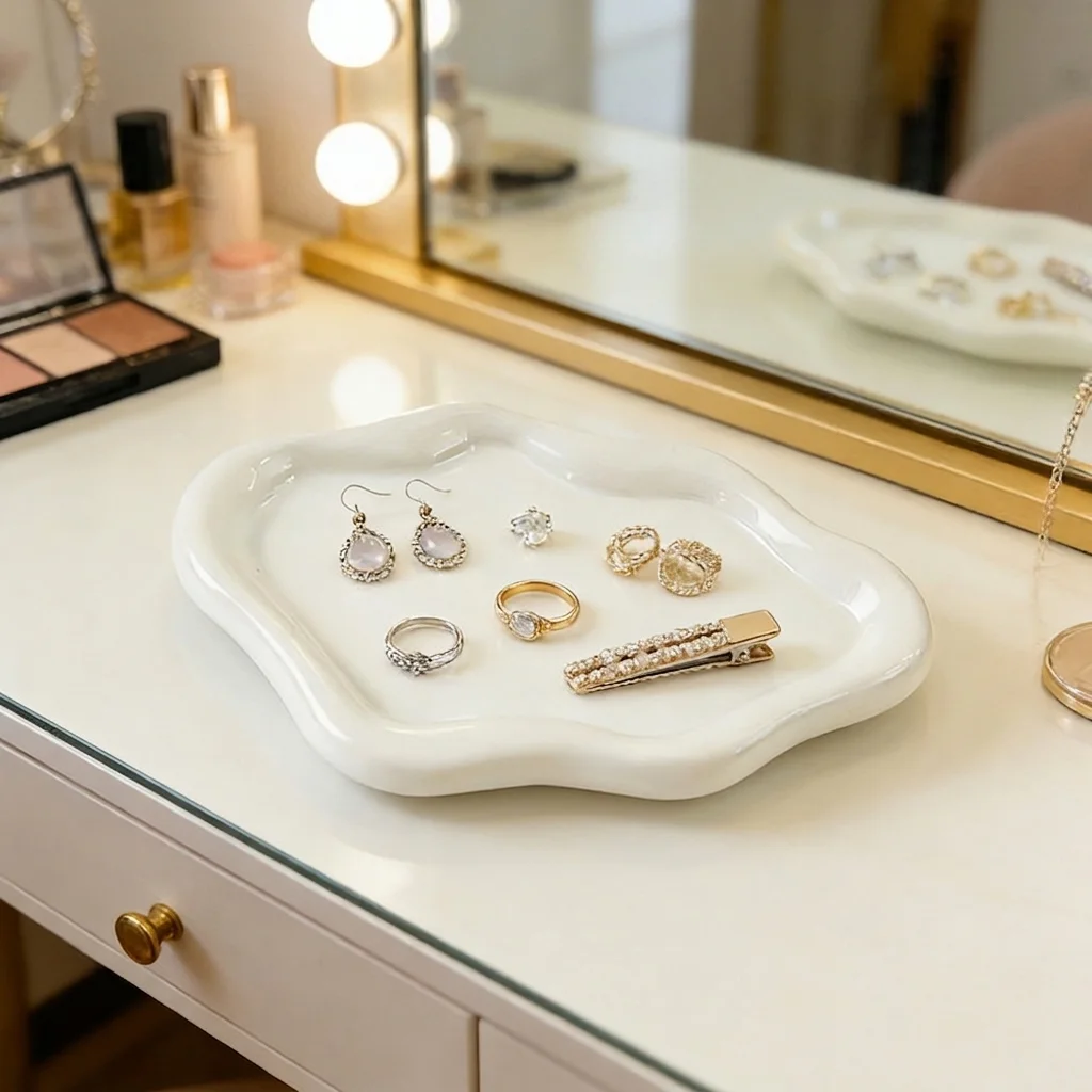 Jewelry Storage Tray Creative Cloud Shapes Plastic Trays Electroplated Jewelry Earrings Ring Display Plates Photo Props For Wome