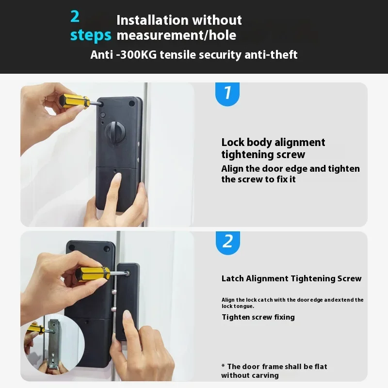 Imagem -02 - Invisible Inteligente Door Lock com ic Cards Keyless Madeira Door Lock One Click Desbloqueio Bloqueio Eletrônico Interior Burglar Door Locks