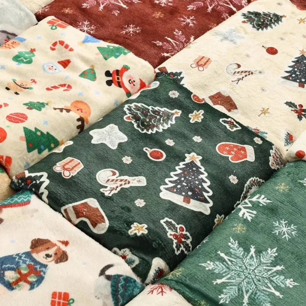 

Мягкий коралловый флис, утолщенная плюшевая ткань для рождественских украшений, одежды, одеял, домашней одежды, пижам, тканей для рукоделия и шитья