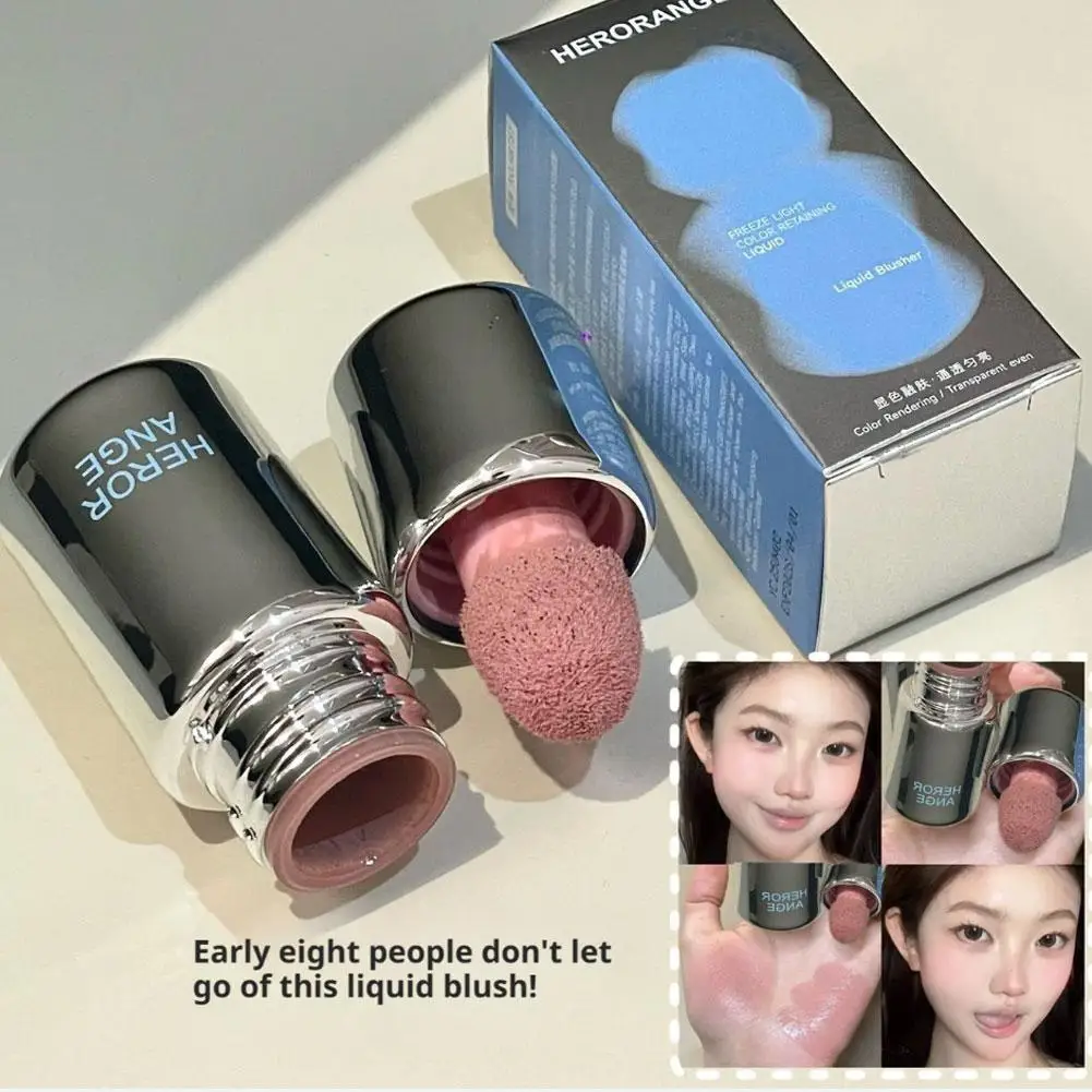 Matte Hydraterende Blusher Spons Hoofd Melk Roze Vloeibare Blush Stick Wang Make-up Natuurlijke Lip Contour Fleuren Rouge Markeerstift