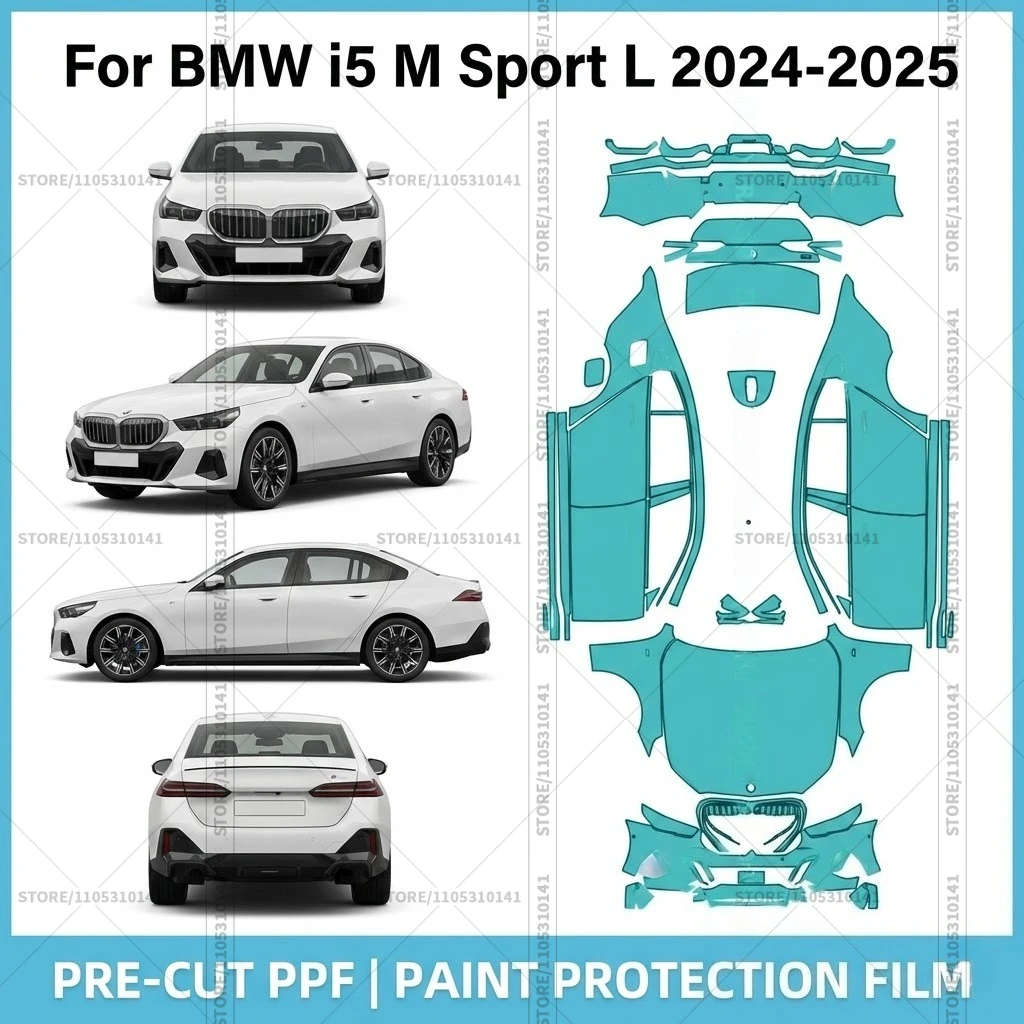 

For BMW i5 M Sport L 2024-2025 Pre-Cut Paint Protection Film PPF Transparent Car Film Professional Automotive PPF Full Vehicle