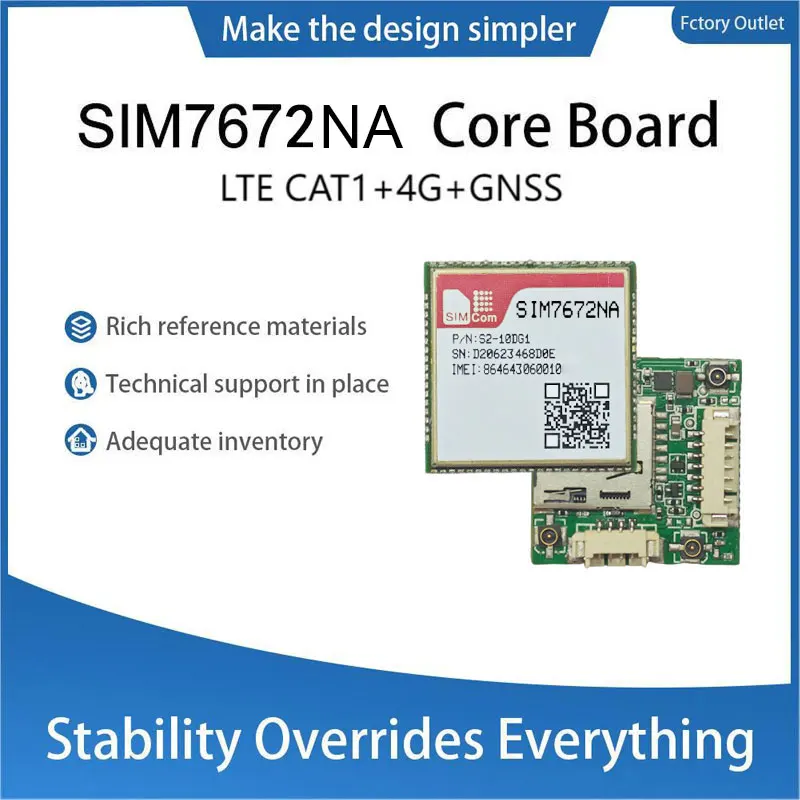 

SIMcom SIIM7672NA-MNGV SIM7672NA-LNGV CAT1 Core Board , Qualcomm chip, support Data+GNSS(optional) without voice.