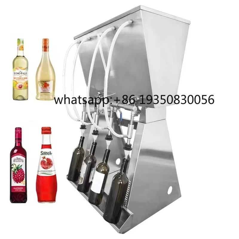 2026-GUBEK  4 Heads Standing Gravity Overflow Liquid Bottles Filler Filling Machines With Feeding Pump