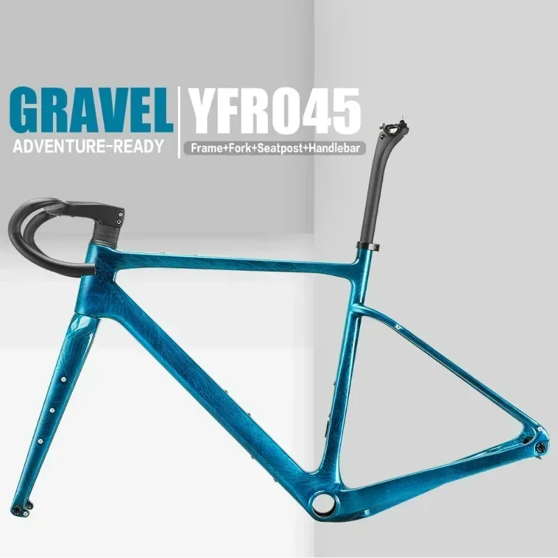 

Airwolf T1100 New Carbon Gravel Road Frame 700*45c Carbon Bike Frame Carbon 142*12mm Disc Brake Bicycle Frameset