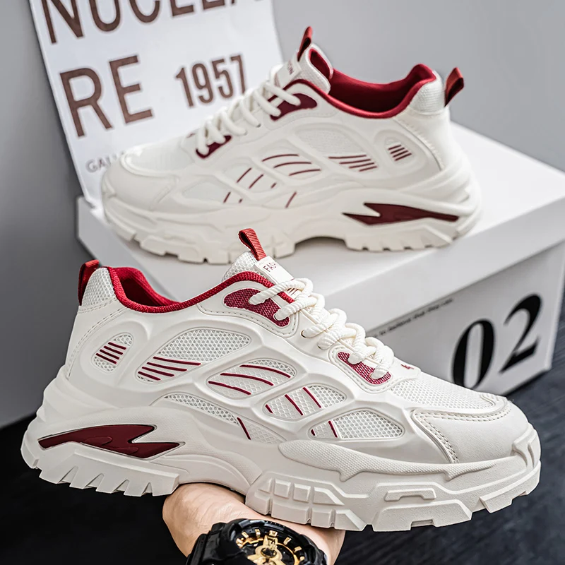 Men's mesh breathable sneakers Four Seasons fashion lightweight soft-sole comfort outdoor running shoes speed casual sports shoe