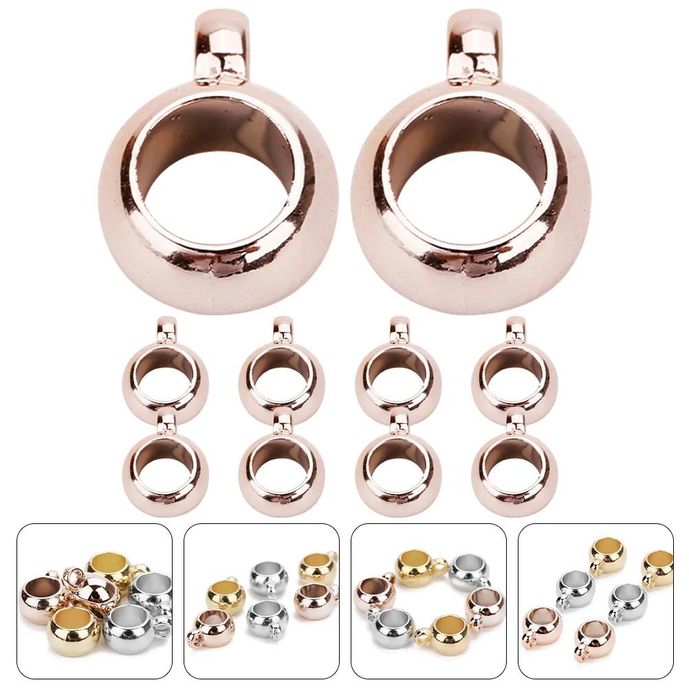 

200 шт., аксессуары для подвесок из бисера, массивные ювелирные изделия с большими отверстиями, объемные подвески для браслетов, розовое золото