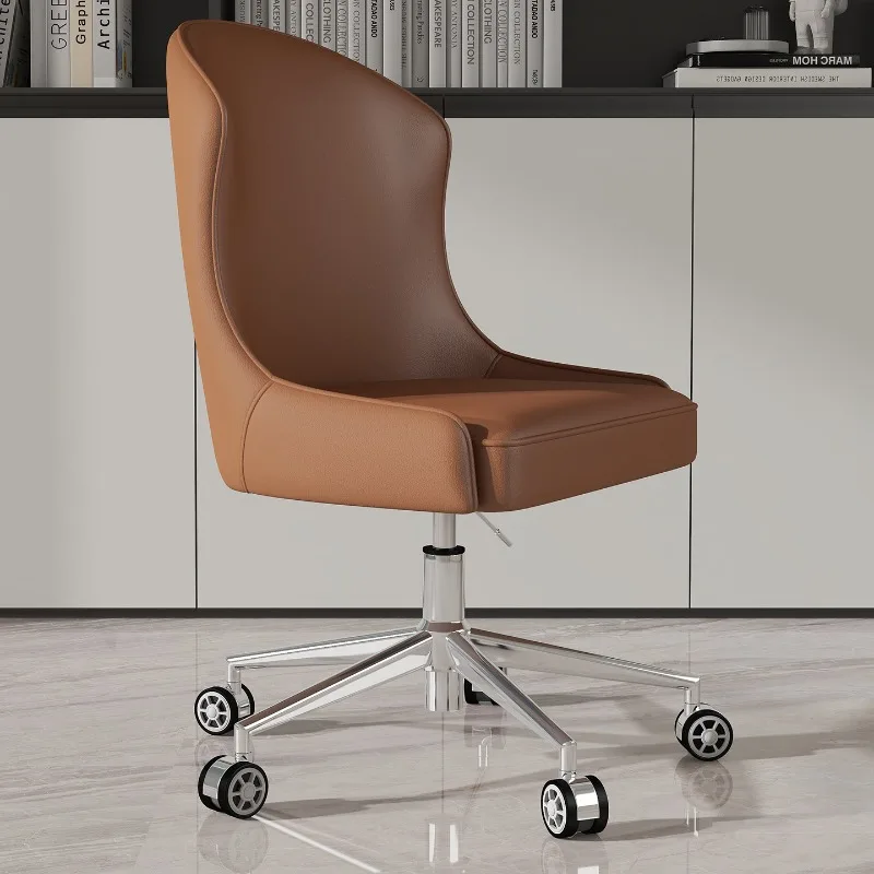 Home Office Chair Faux Leather Swivel Computer Desk Chair Adjustable Height Vanity Seat for Bedroom