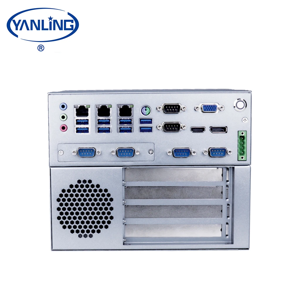 New Q170 Chipset Fanless Industrial Computer 4 Expansion Slots 9-36V Wide Input 6 COM Ports 8 USB Embedded System Automation 4