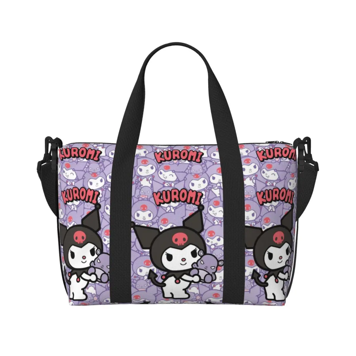 

Custom Large Kawaii Kuromi Tote Bag for Women Classical Anime Shoulder Shopping Beach Gym Travel Bag