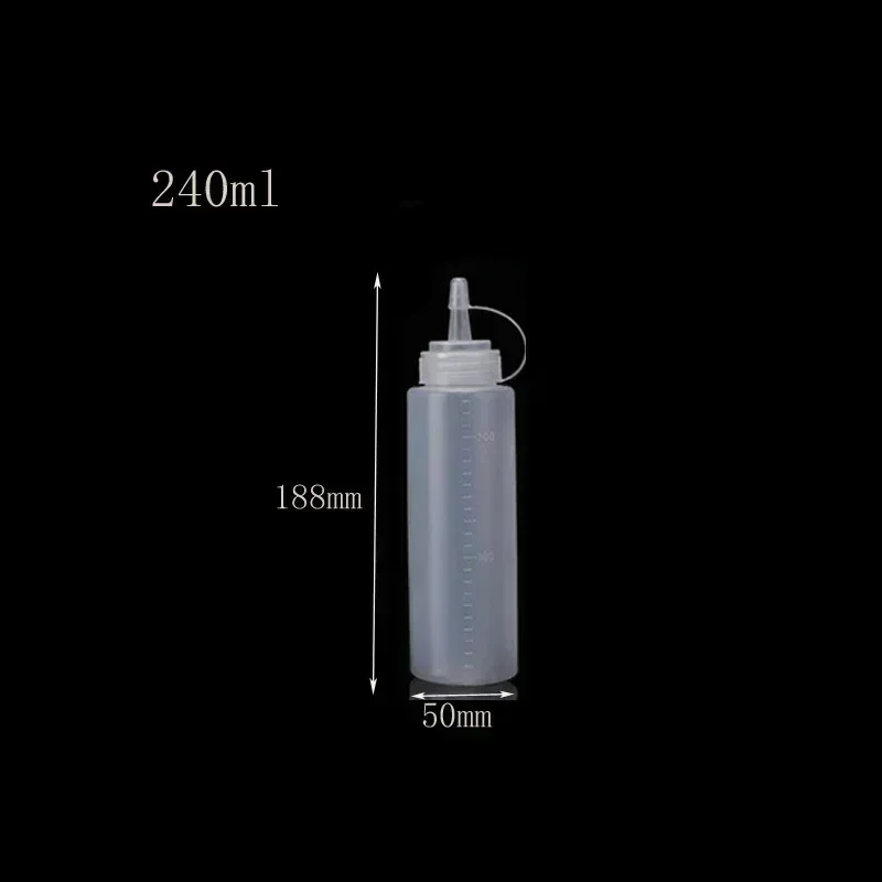 10 Stuks 120 Ml-1000 Ml Lege Plastic Sauzen Flessen Lekvrije Squirt Knijpfles Container Voor Salade ketchup Bbq Saus Siroop Olie