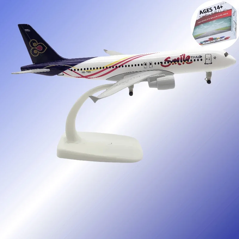 

Металлическая модель самолета 20 см A320, Таиландская модель улыбки, реплика с шасси, материал из сплава, авиационная имитация подарка, сбор