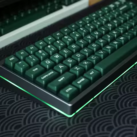 KBDiy 135 Keys SA Profile Keyboard Keycaps PBT Green Translucent Keycap for Mechanical Keyboards Gaming ISO Custom Double Shot